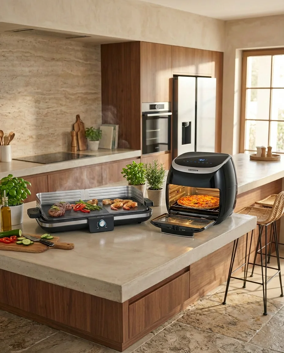 Cocina moderna con pequeños electrodomésticos